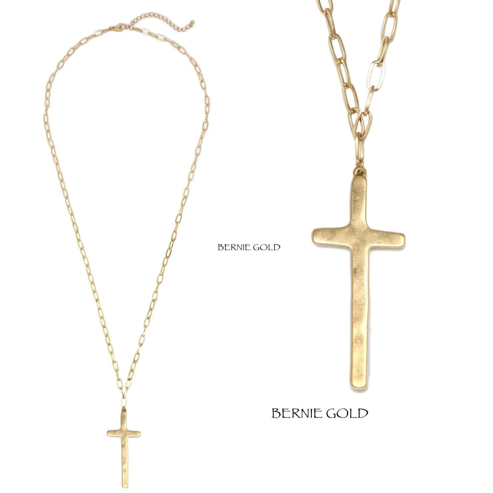 Cross Necklace: Bernie Gold