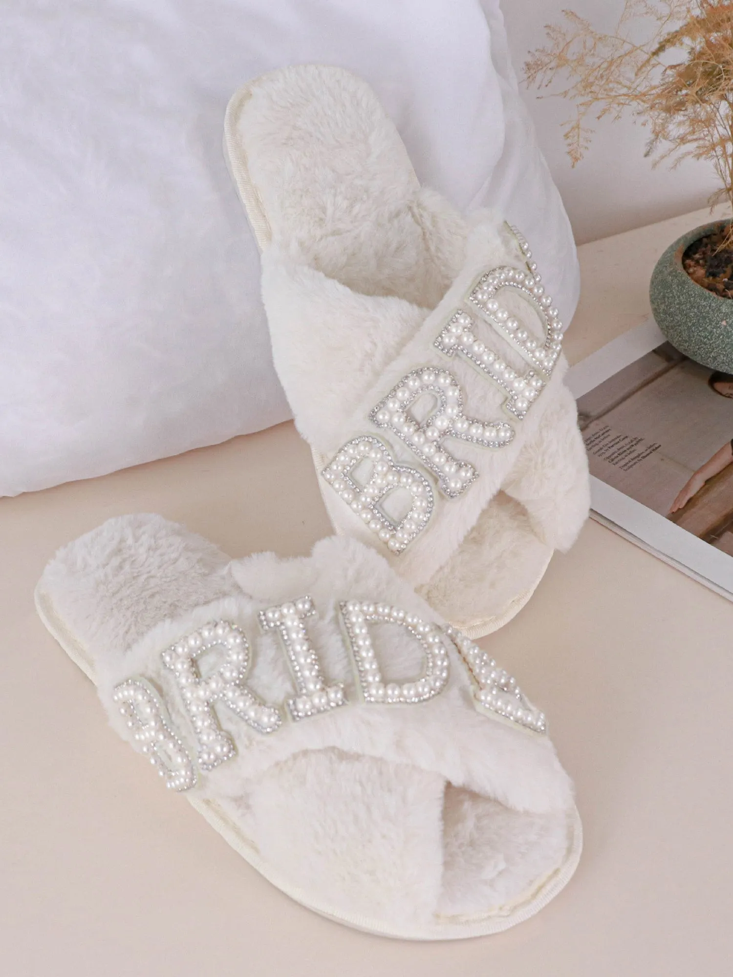 Cross Plush Bachelorette Party Slippers