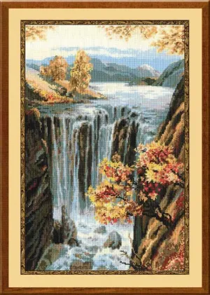 Cross Stitch Kit Waterfall  40 X 58 cm