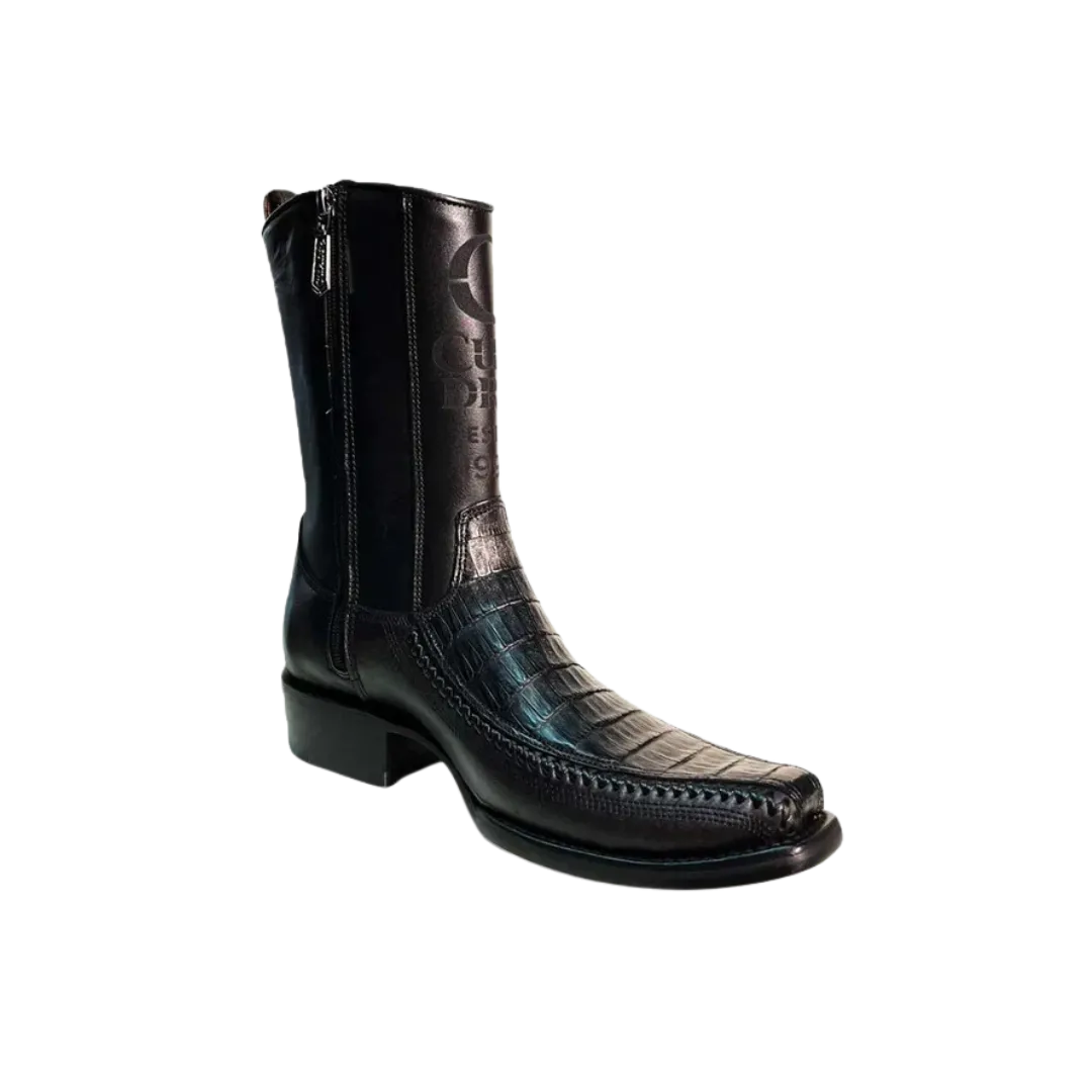 Cuadra Men's Fuscus Cola Belly Plunge Caiman Black Boots