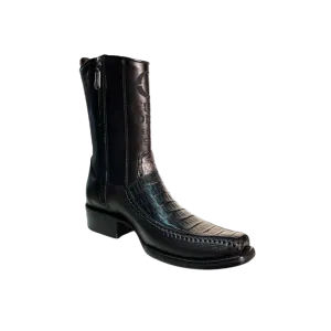 Cuadra Men's Fuscus Cola Belly Plunge Caiman Black Boots