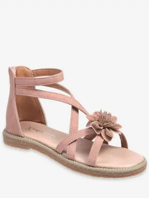 Cute  Pattern Cross Strap Zipper Sandals