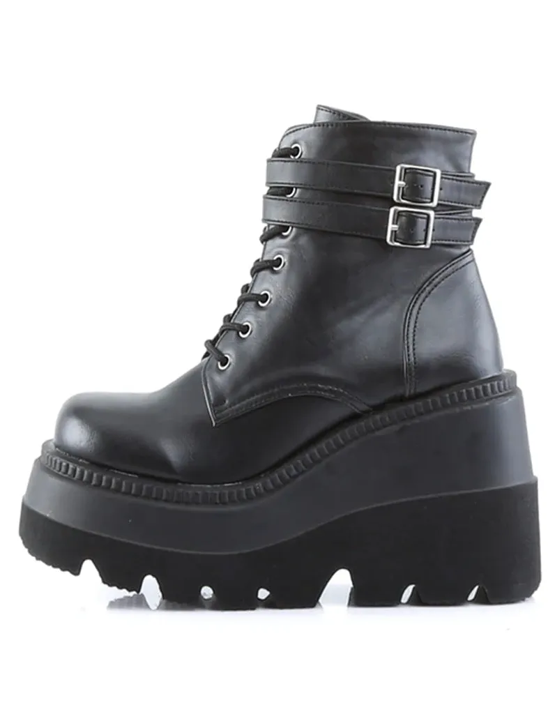 DEMONIA SHAKER-52 PLATFORM BOOTS - BLACK ✰ PRE ORDER ✰