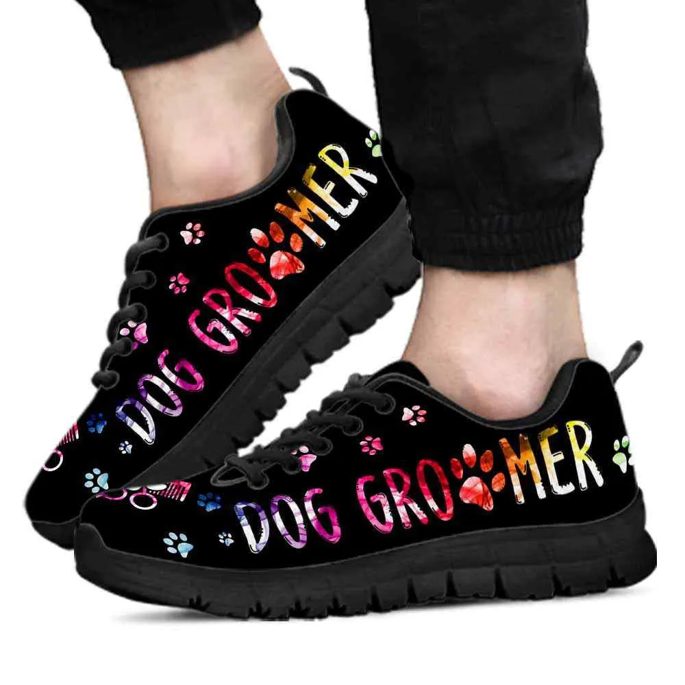 Dog Groomer Sneaker, Colorful Dog Groomer Heartbeat Sneakers Shoes, Best Running Shoes, Unique Gifts For Dog Lovers