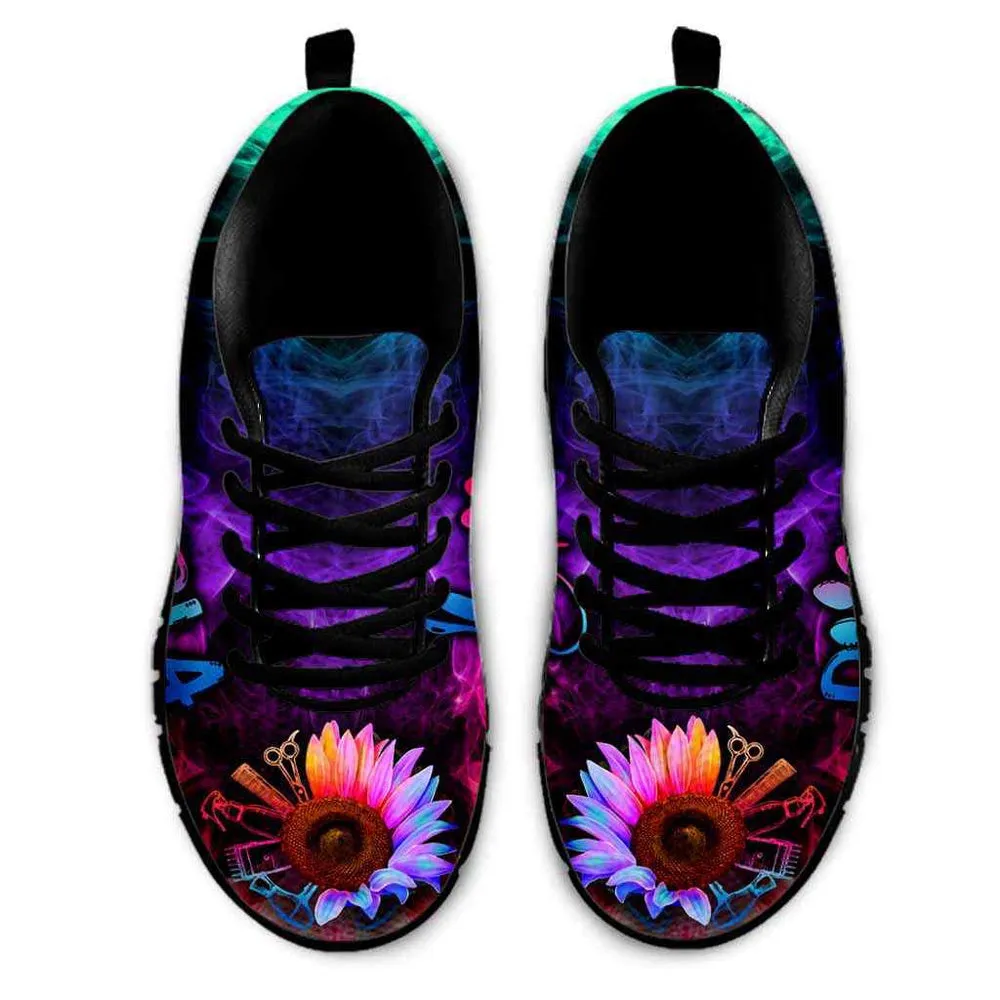 Dogtopia Rainbow Sunflower Smoke Sneakers Shoes, Dog Print Shoes, Best Running Shoes, Unique Gifts For Dog Lovers