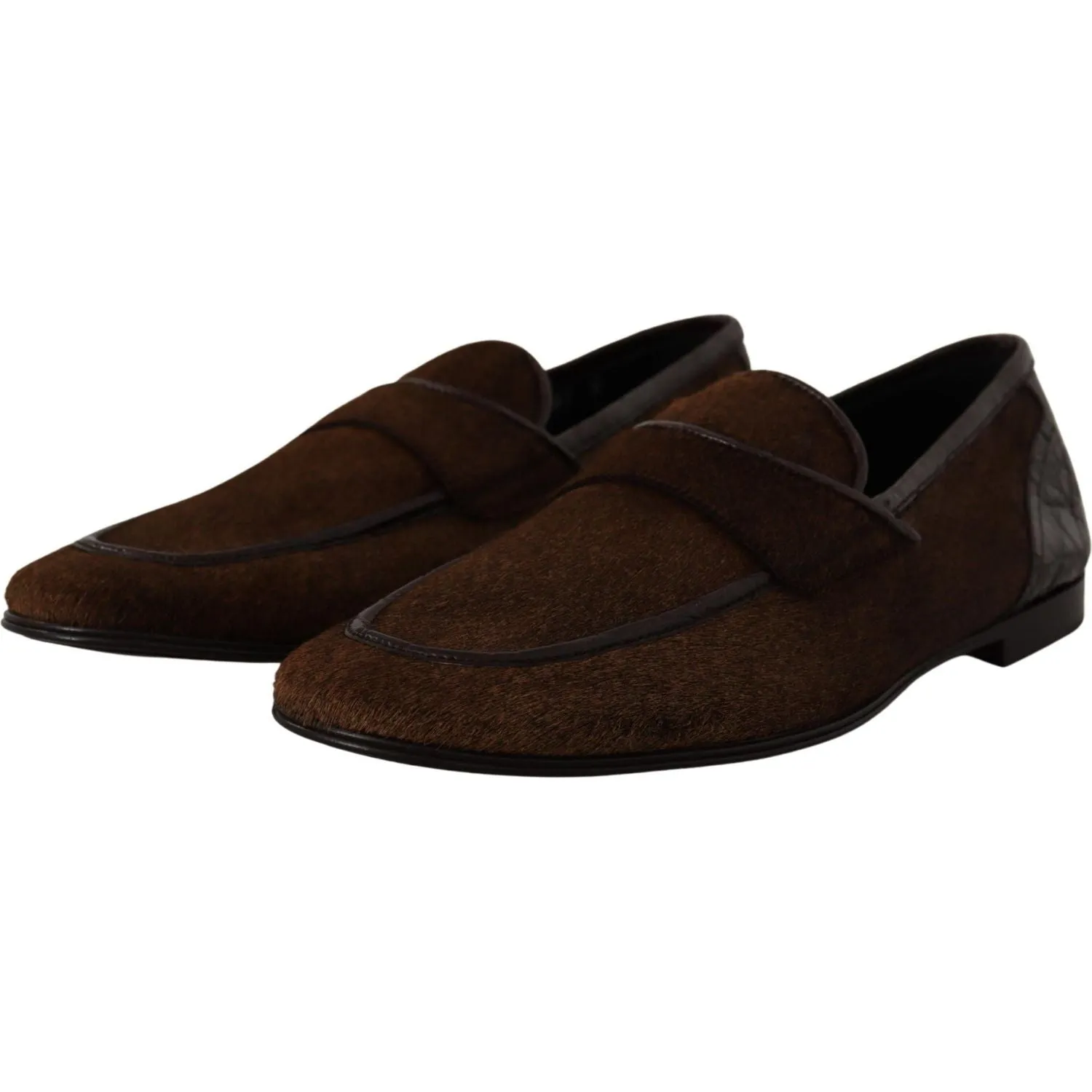 Dolce & Gabbana Elegant Brown Caiman Leather Loafers