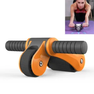 Double-wheel Bearing Roller Silent Exercise Abdominal Muscle Wheel Folding Abdominal Wheel(Orange Yellow)