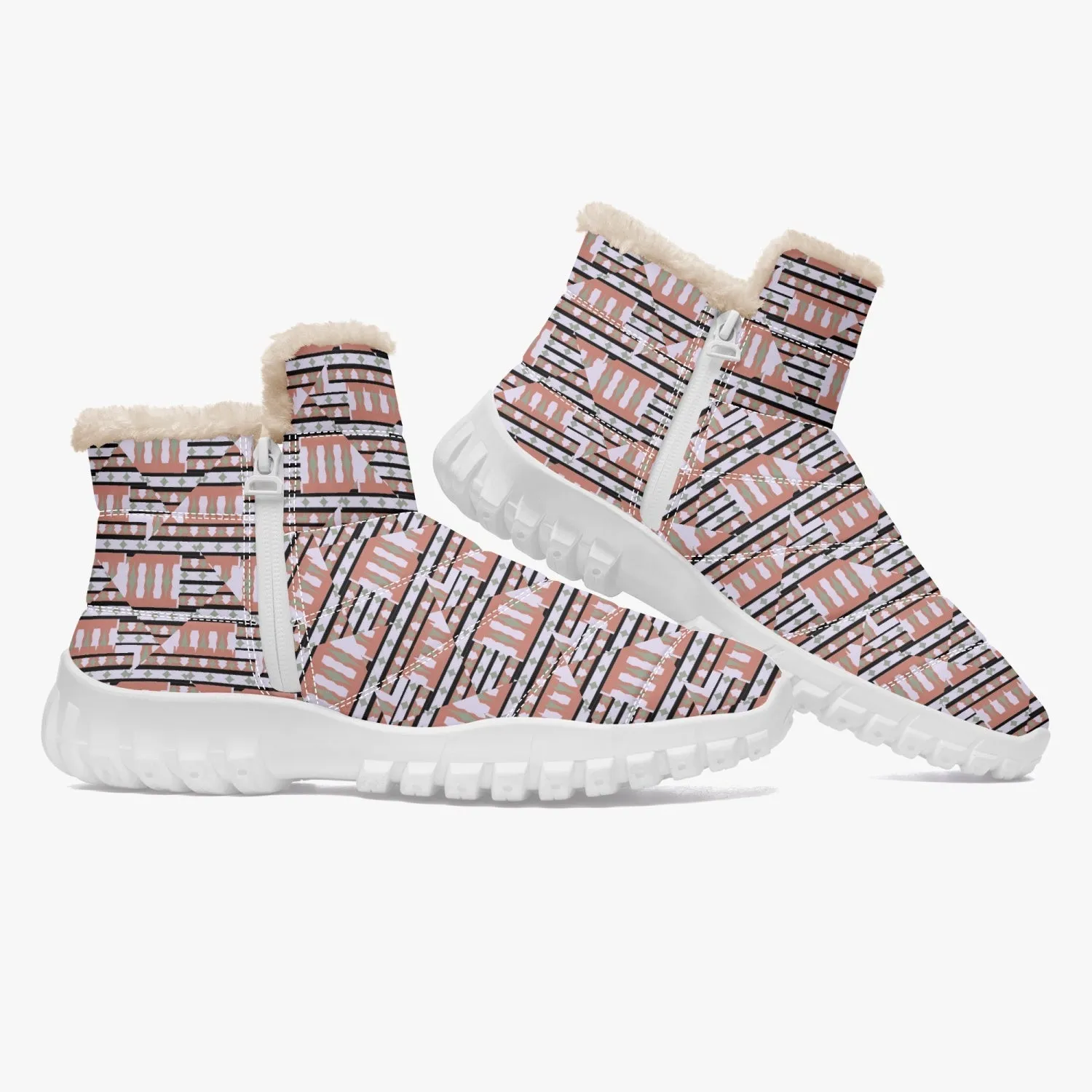 Eclectic Cotton-pad Fur Zipper Up Boots