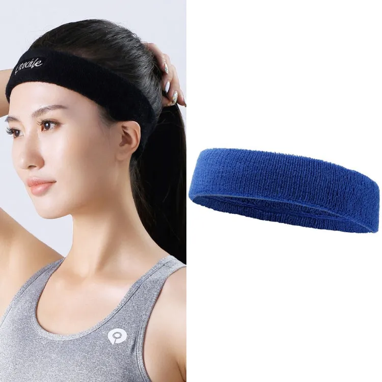 Enochle Sports Sweat-Absorbent Headband Combed Cotton Knitted Sweatband(Blue)