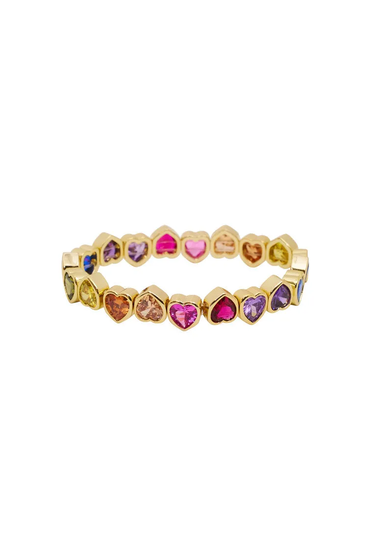 Erin Wachs Large Heart Stretch Bracelet - MULTI