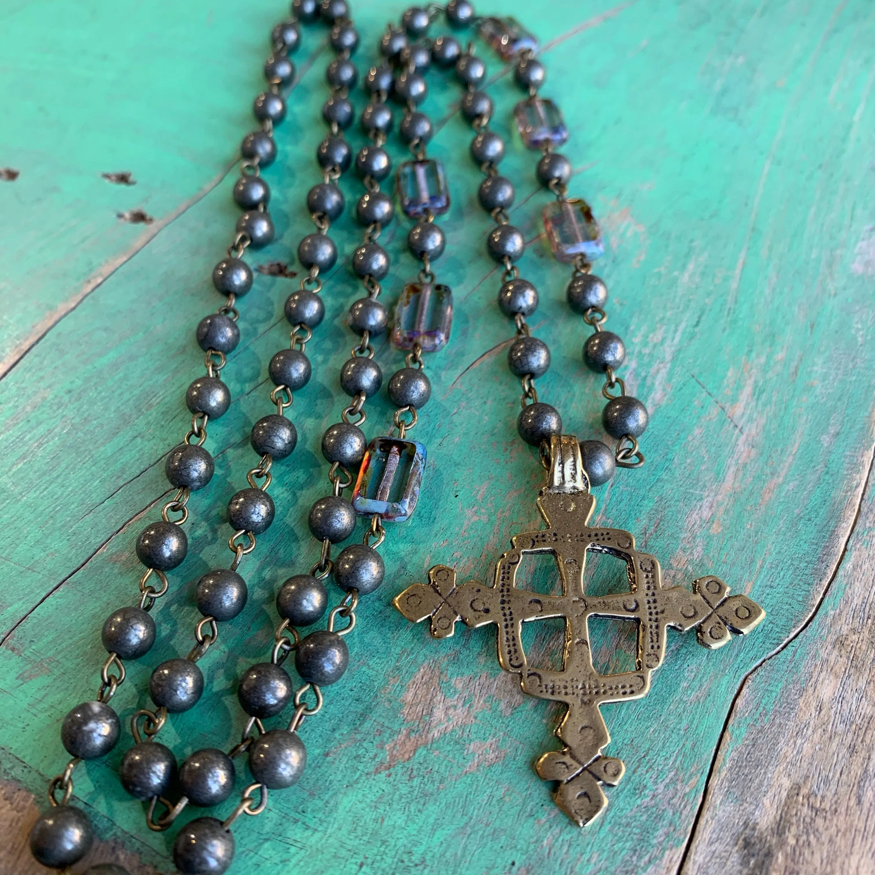 Ethiopian Cross Necklace and Earrings