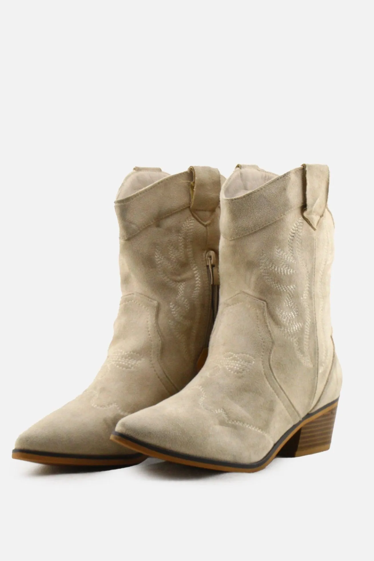 European Brand Zipper Cowboy Boots | Suede