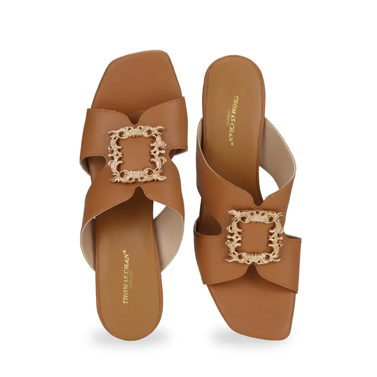 [Extra 20% off at cart] Elegant Decor Slide On Heeled Sandals