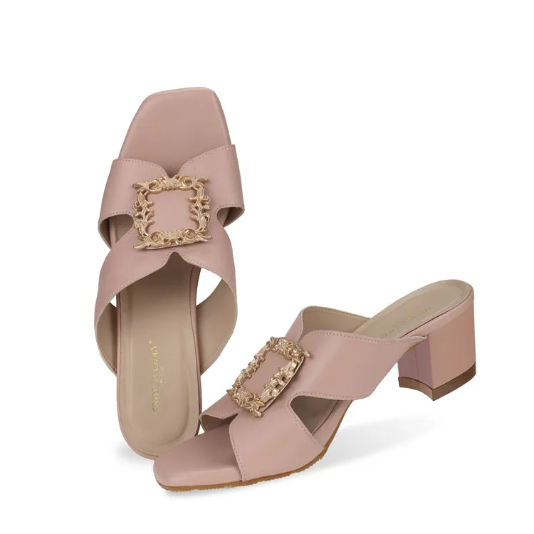 [Extra 20% off at cart] Elegant Decor Slide On Heeled Sandals