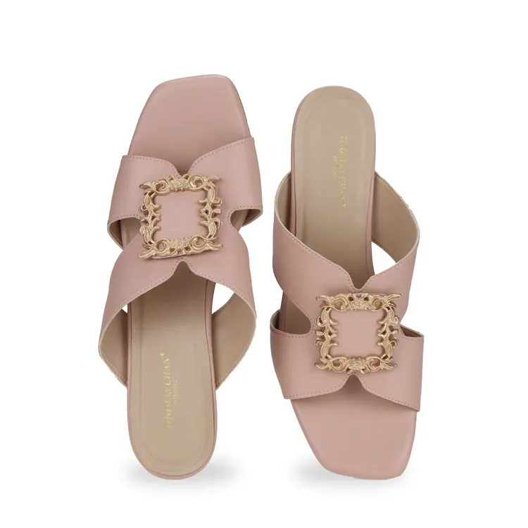 [Extra 20% off at cart] Elegant Decor Slide On Heeled Sandals