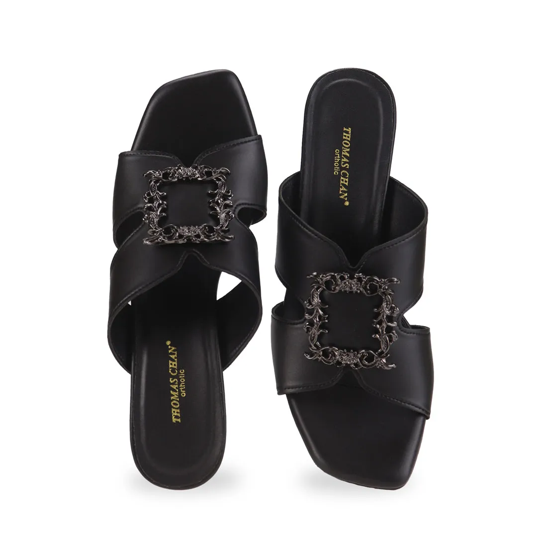 [Extra 20% off at cart] Elegant Decor Slide On Heeled Sandals