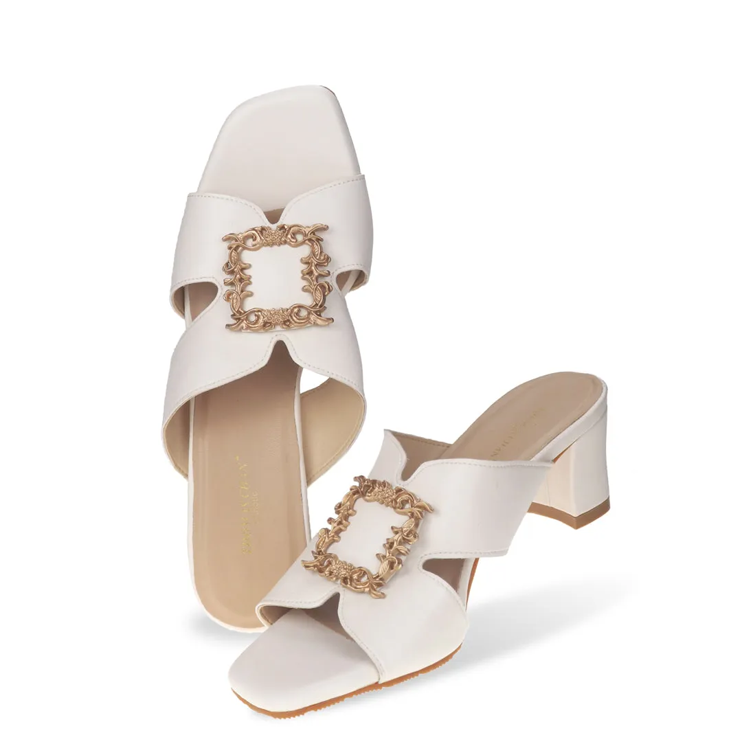 [Extra 20% off at cart] Elegant Decor Slide On Heeled Sandals