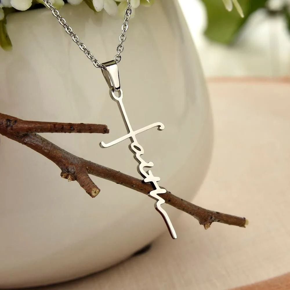 Faith Cross Necklace   MC