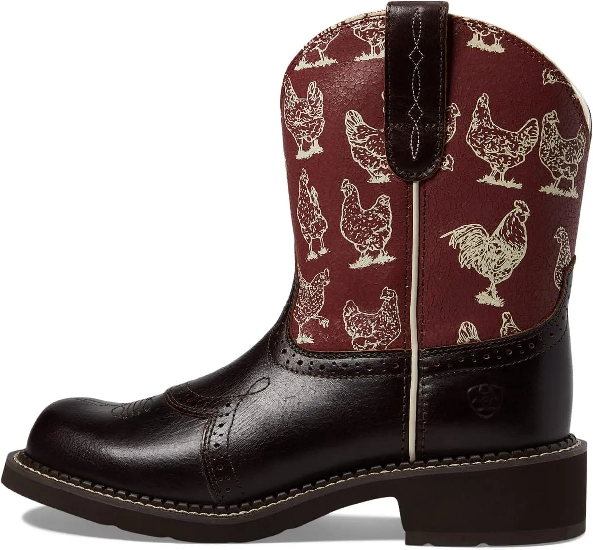 Fatbaby Heritage Farrah Western Boot Ariat Cowboy Boot in Chocolate Chip/Henhouse