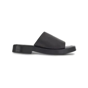 Ferragamo crossover-strap leather slides Sandals Black