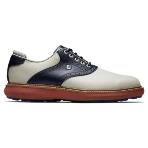 FJ Traditons Spikeless FJ Golf Shoes Tan/Navy/Red - AW24