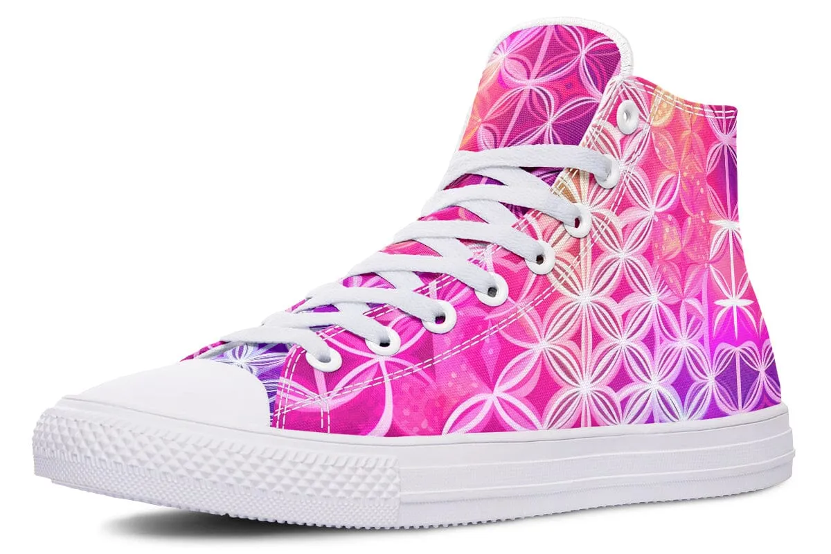 Flower Life Pink Sherbert High Top Shoes