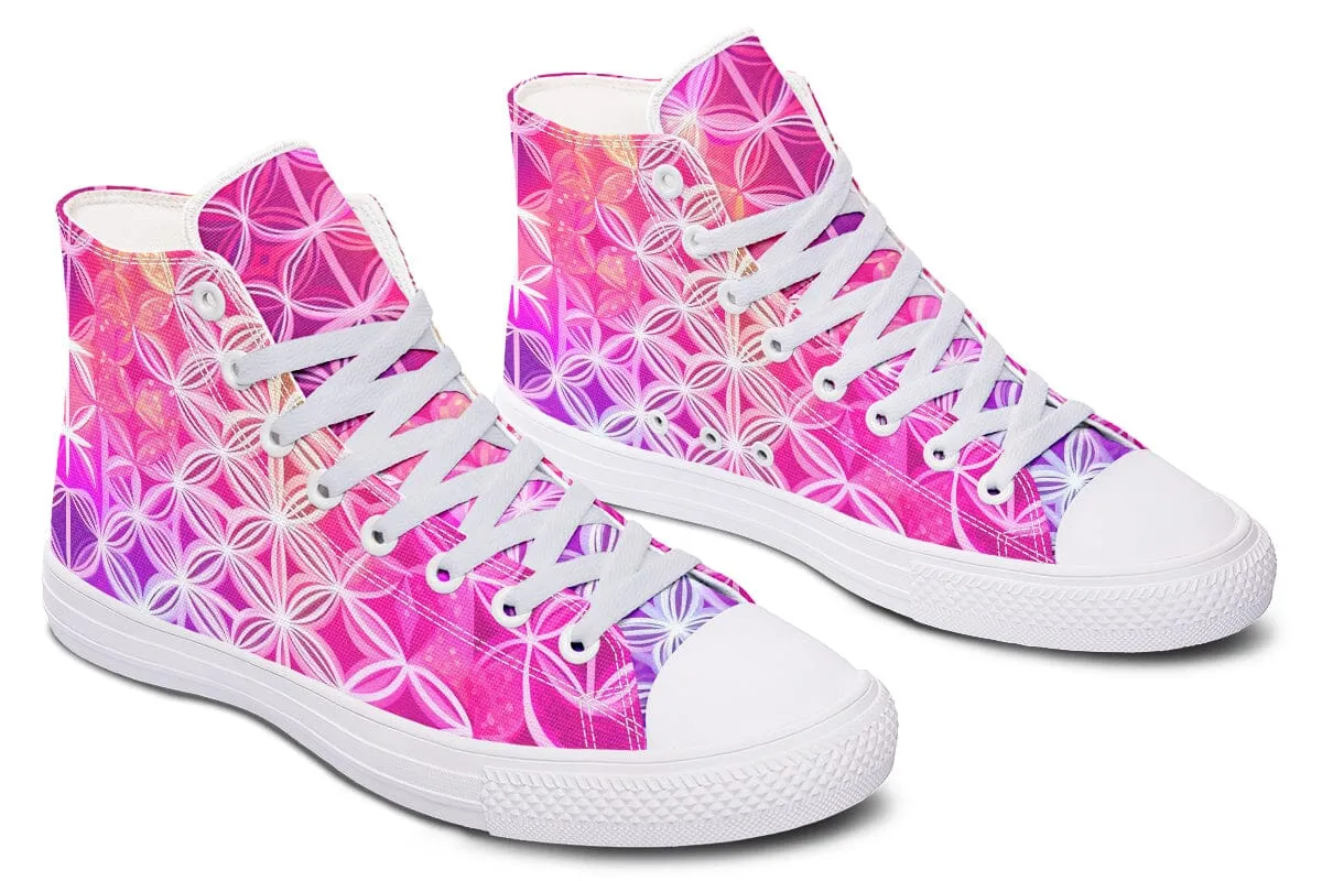 Flower Life Pink Sherbert High Top Shoes