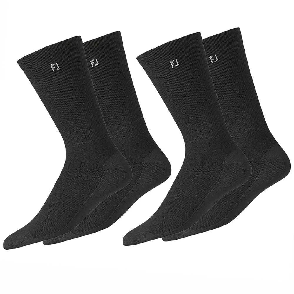 FootJoy ProDry Crew Socks - Black (2 Pack)