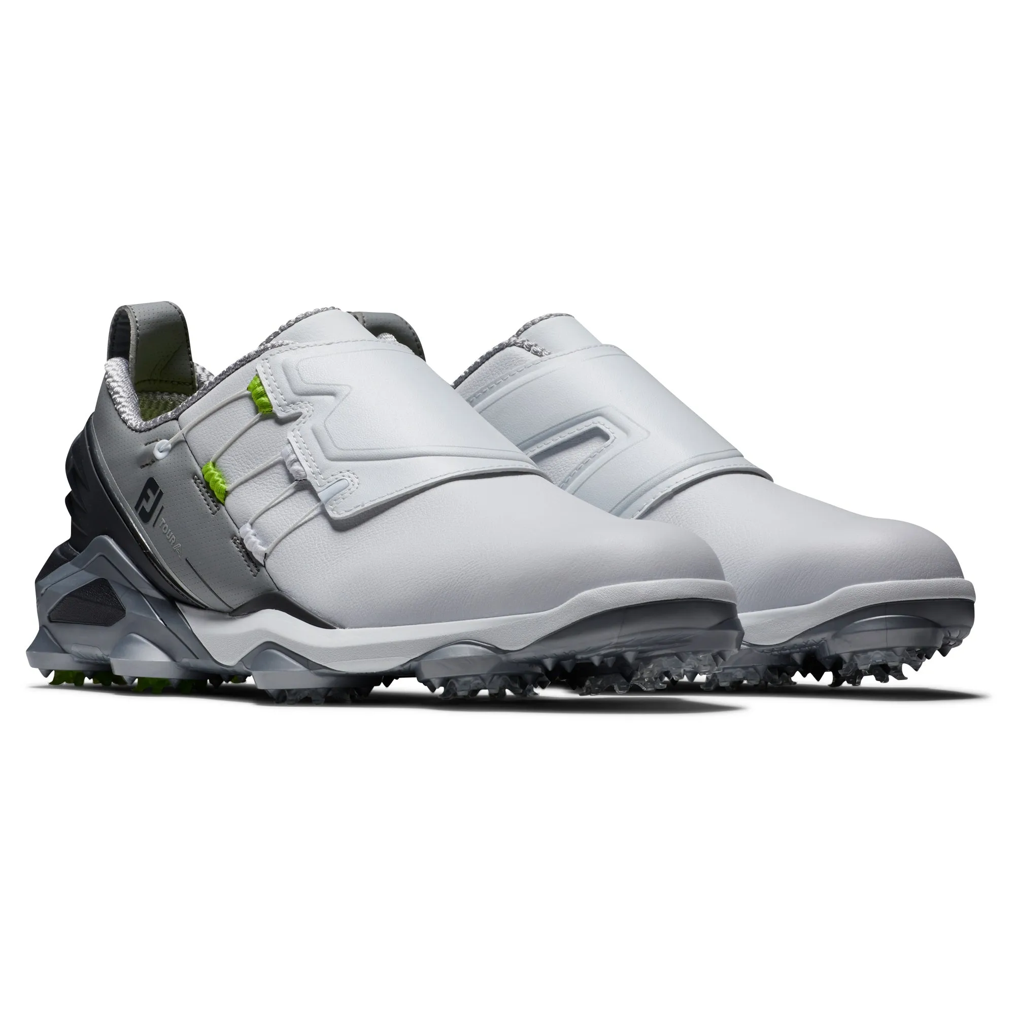 FootJoy Tour Alpha BOA Mens Golf Shoes White/Grey/Lime 55509 (Closeout)