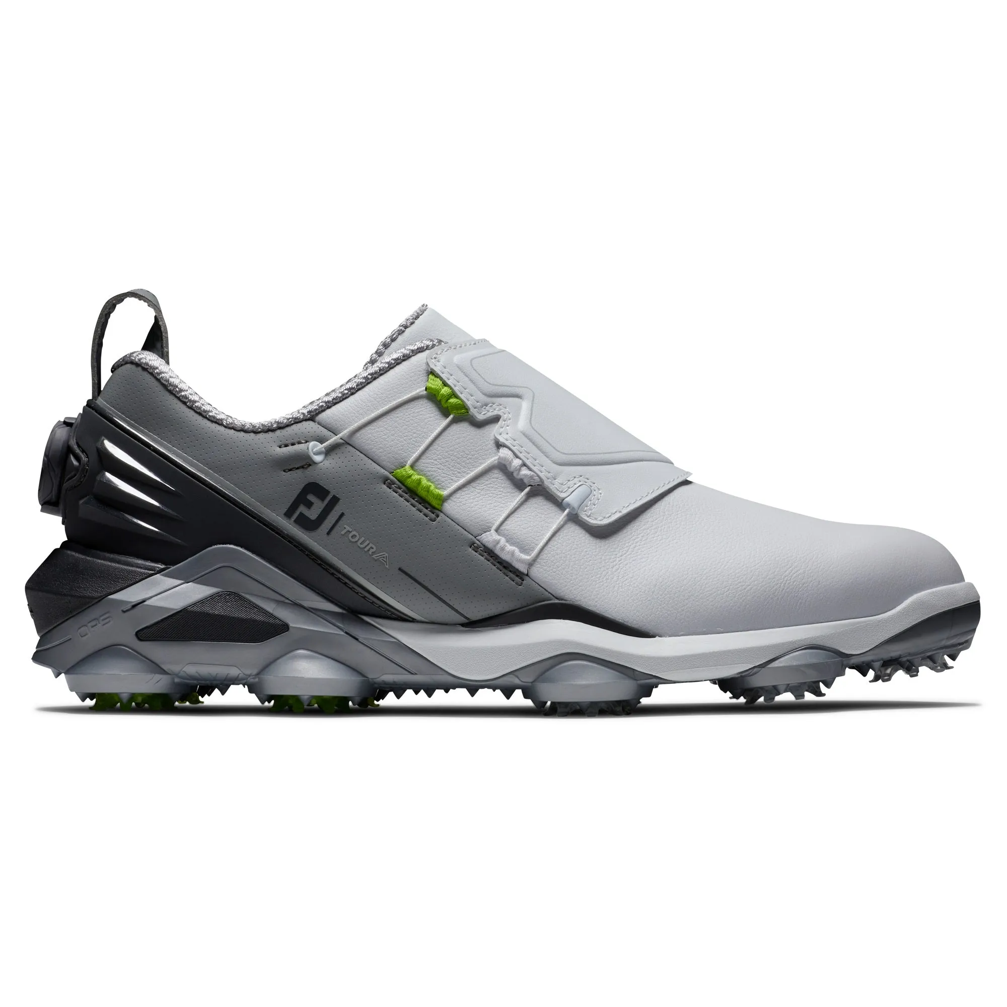 FootJoy Tour Alpha BOA Mens Golf Shoes White/Grey/Lime 55509 (Closeout)