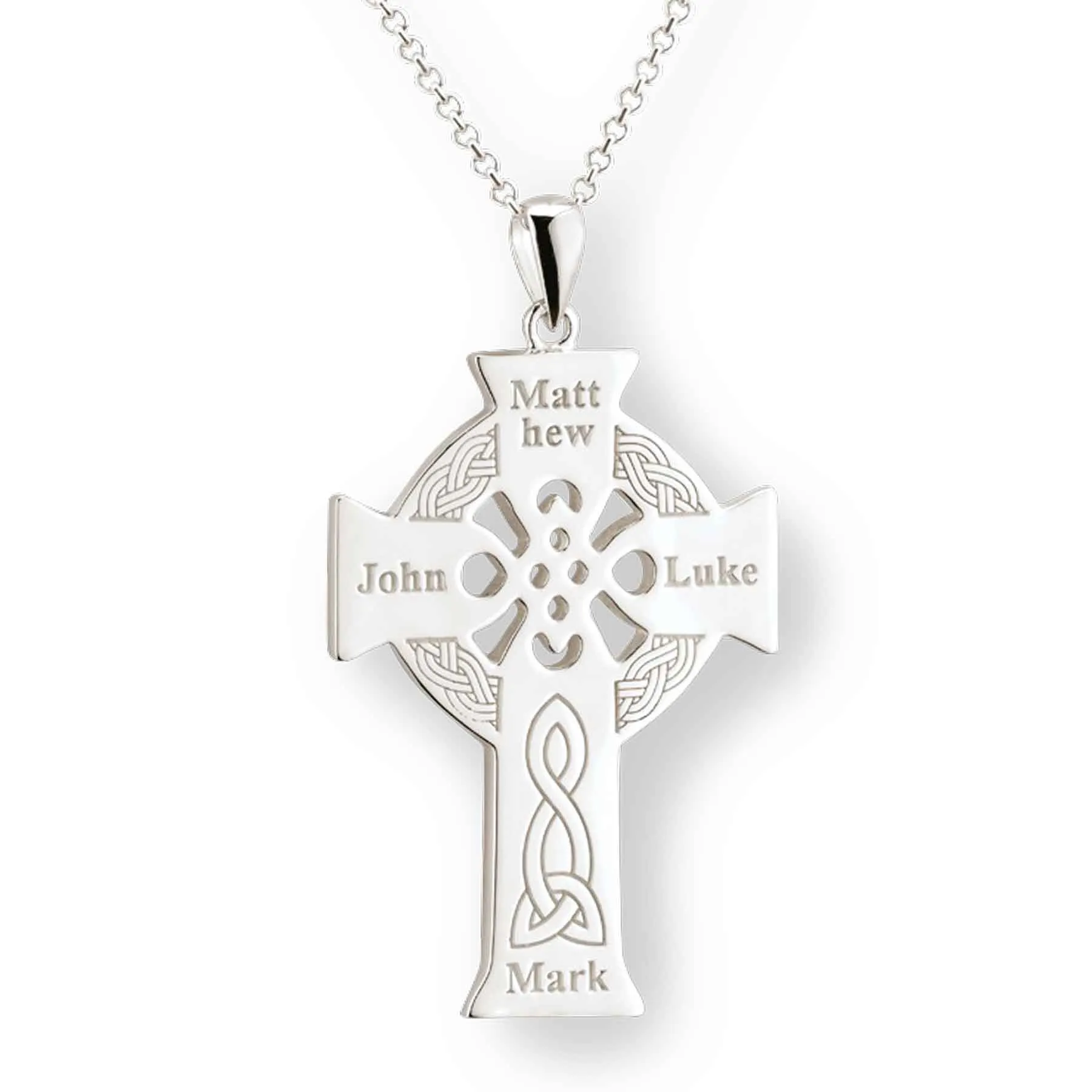 Four Apostles Celtic Cross Necklace