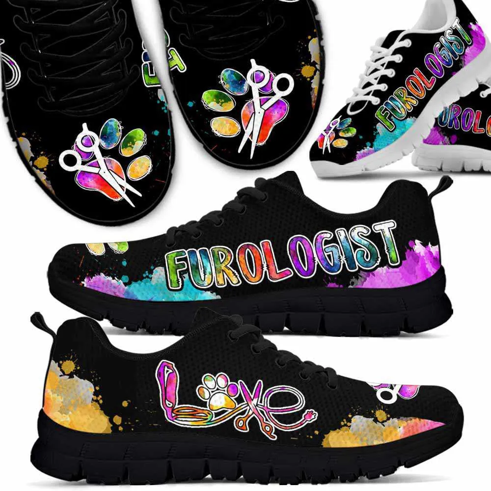 Furologist Colorful Watercolor Sneakers Shoes, Dog Print Shoes, Best Running Shoes, Unique Gifts For Dog Lovers