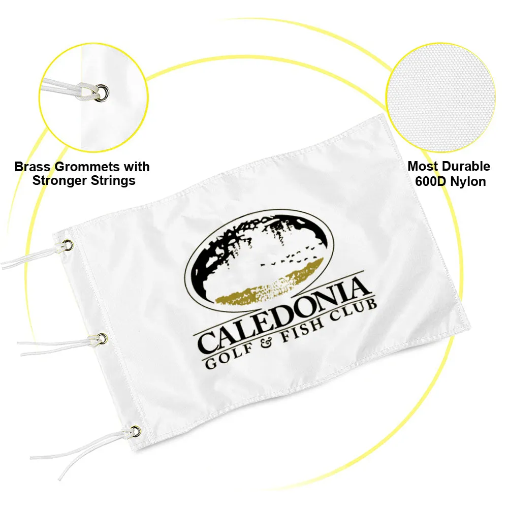 Fyon Caledonia Golf & Fish Club Course Logo Embroidered Glof Flag Banner Grommets