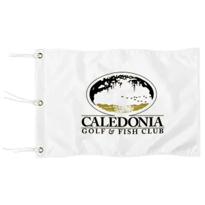 Fyon Caledonia Golf & Fish Club Course Logo Embroidered Glof Flag Banner Grommets