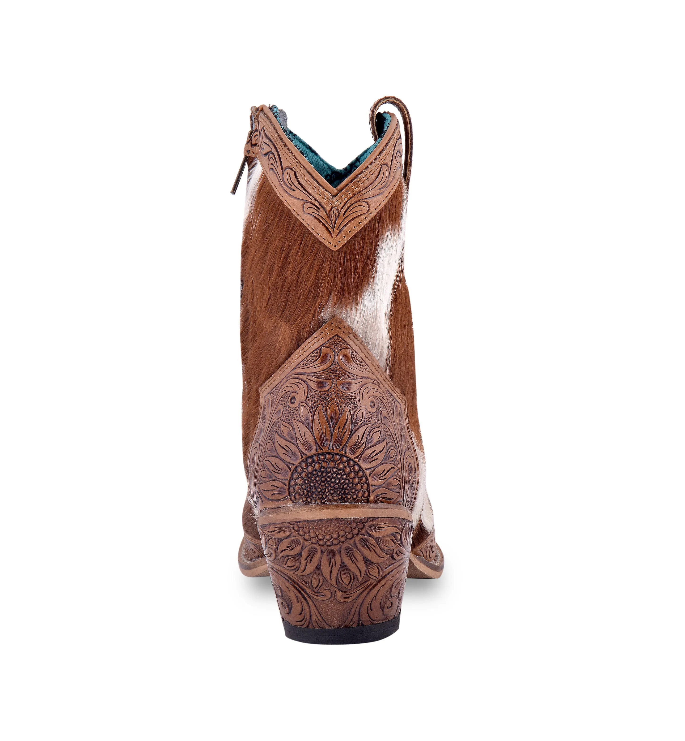 Georgia Trail Hair-on Hide & Hand-tooled Leather Boots