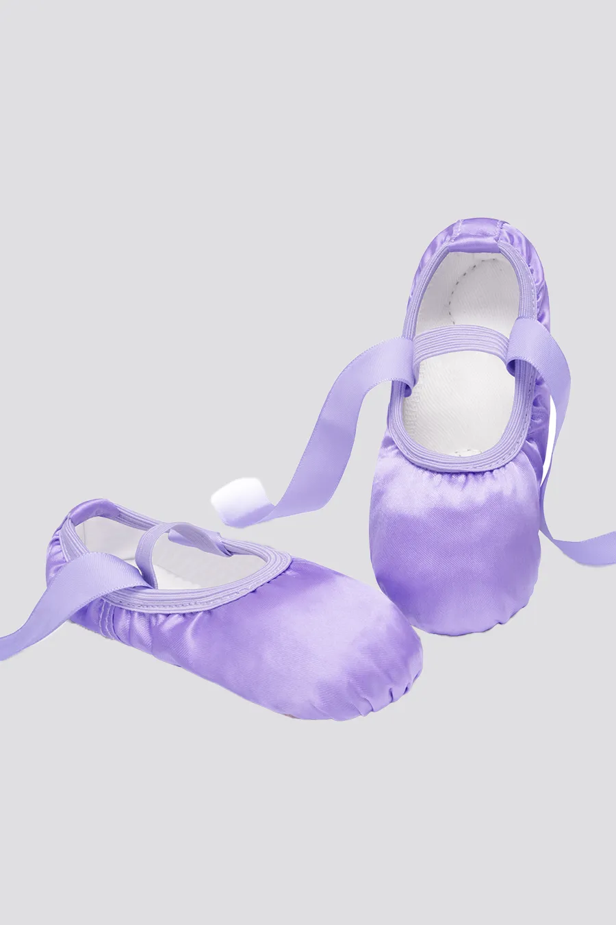 Girl's Satin Ballet Shoes with Ribbon