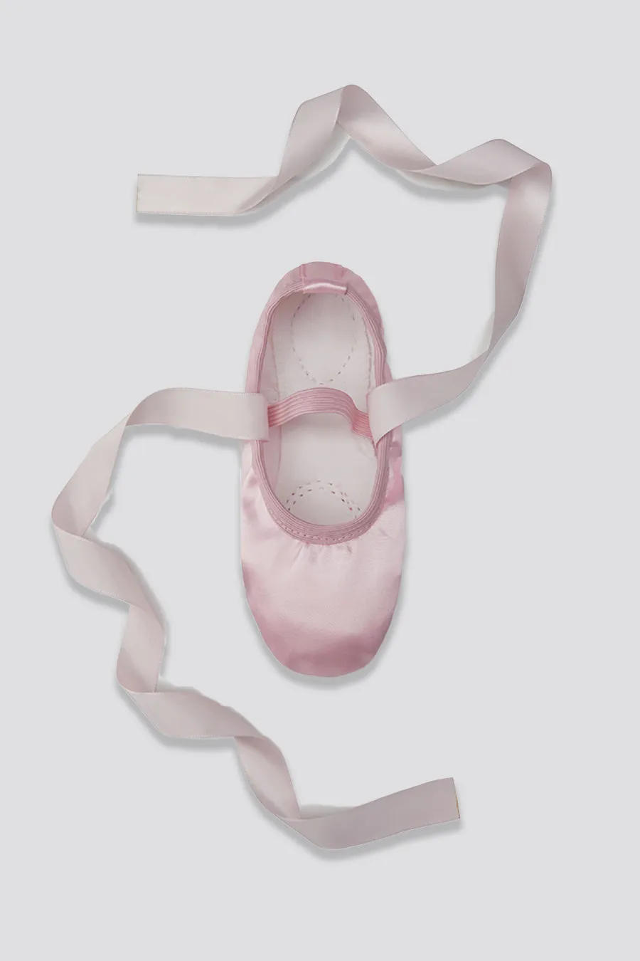 Girl's Satin Ballet Shoes with Ribbon