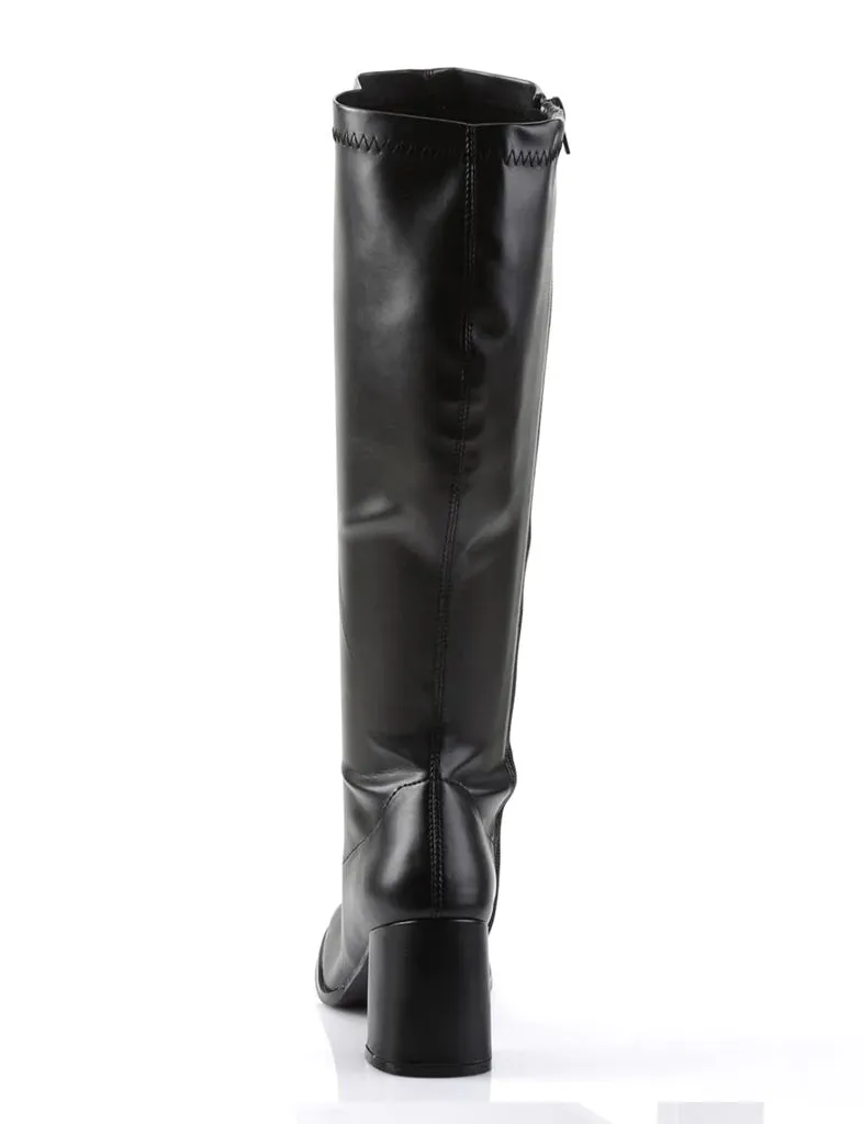 GOGO 300 BOOTS WIDE CALF - BLACK VEGAN LEATHER ✰ PRE ORDER ✰