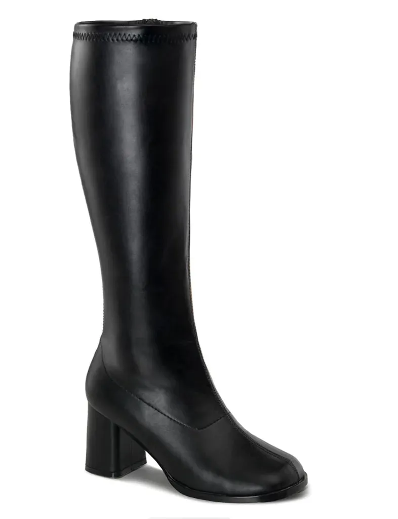 GOGO 300 BOOTS WIDE CALF - BLACK VEGAN LEATHER ✰ PRE ORDER ✰