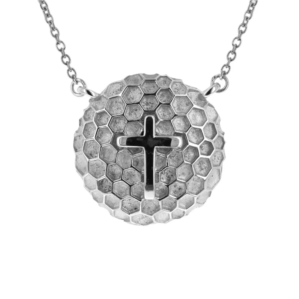 Golf Ball Cross Necklace | Sterling Silver