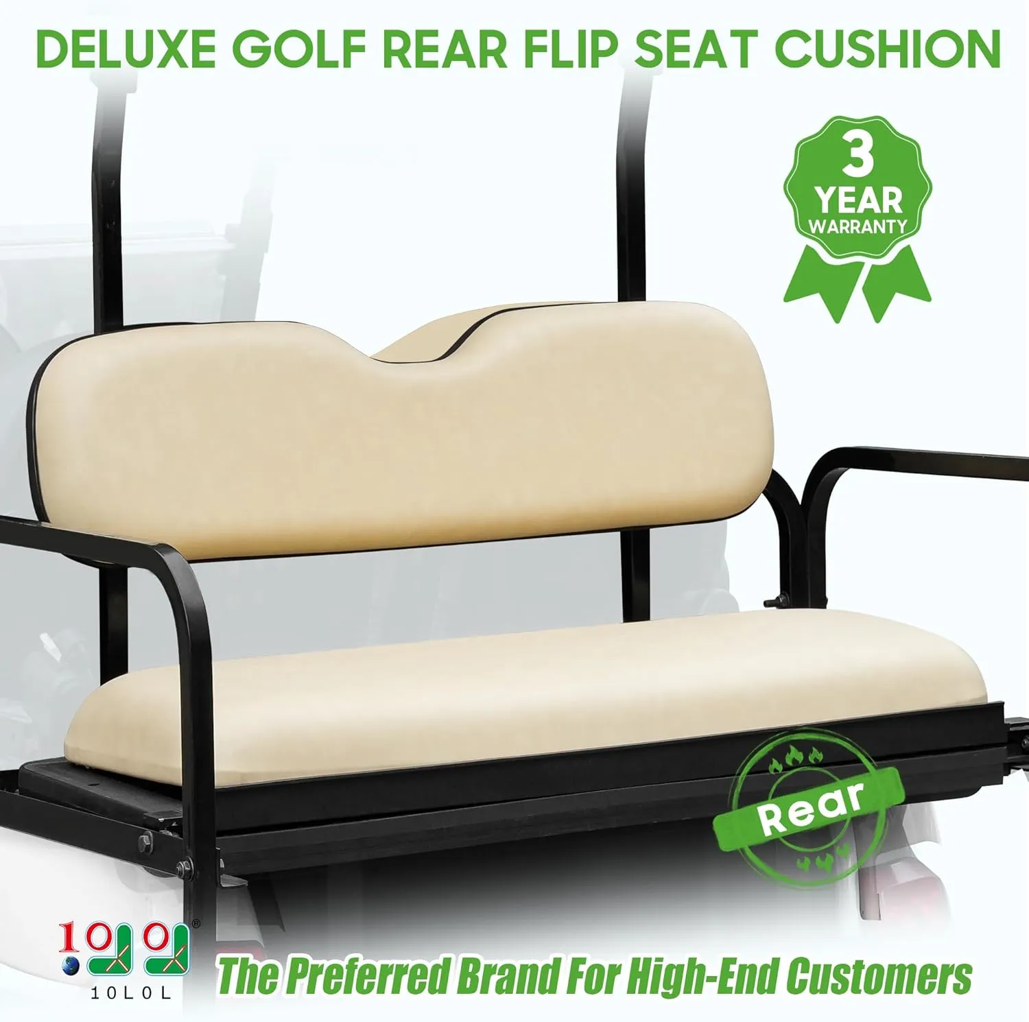 Golf Cart Flip Seat for Yamaha Club Car EZGO Back Seat - 10L0L