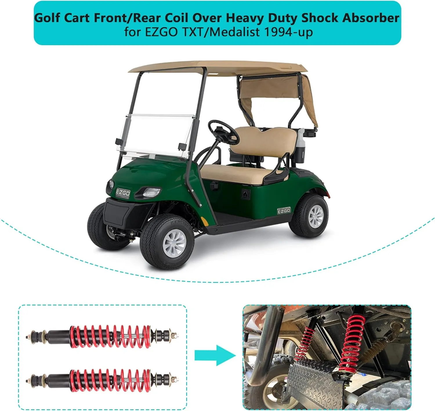 Golf Cart Heavy Duty Shock Absorber For EZGO TXT Medalist - 10L0L