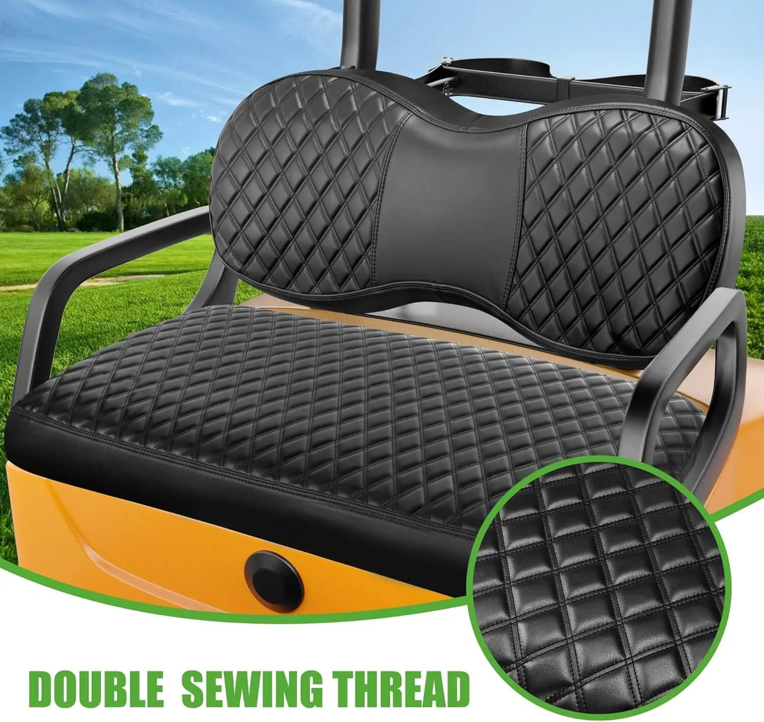 Golf Cart Seat Covers Waterproof Vinyl Seat Cover for EZGO Club Car Yamaha - 10L0L