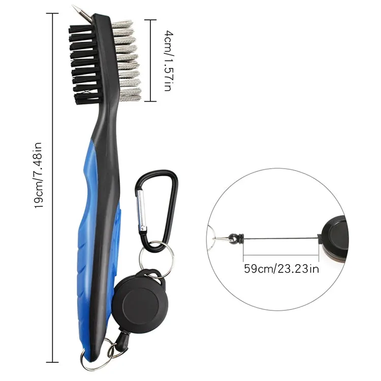 Golf Club Brush Ball Slot Cleaning Brush Cleaning Set(Blue)