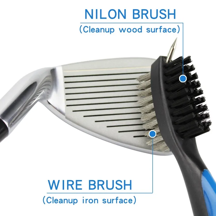 Golf Club Brush Ball Slot Cleaning Brush Cleaning Set(Blue)