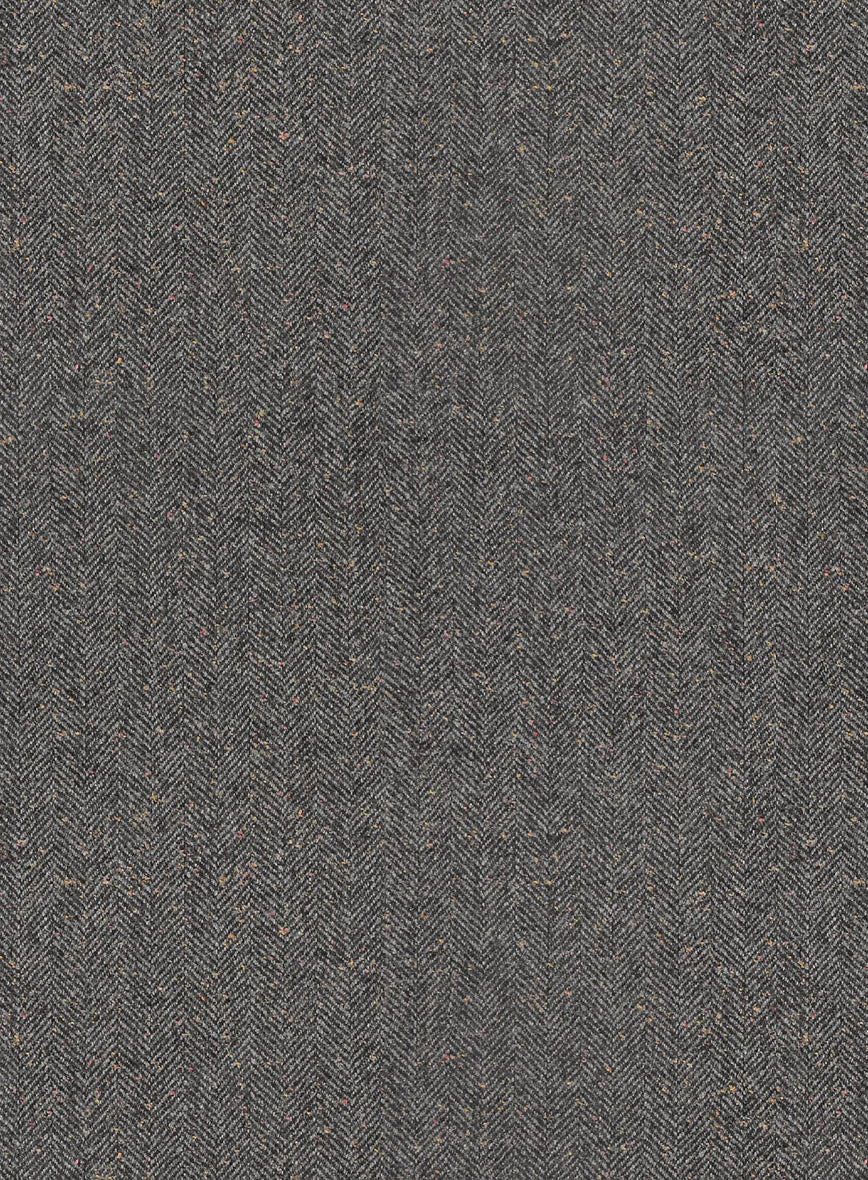 Gray Herringbone Flecks Donegal Tweed Suit