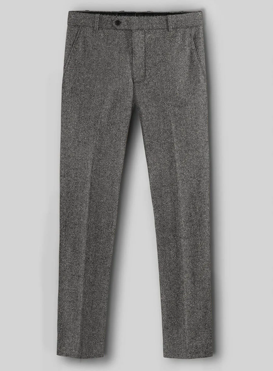 Gray Herringbone Flecks Donegal Tweed Suit