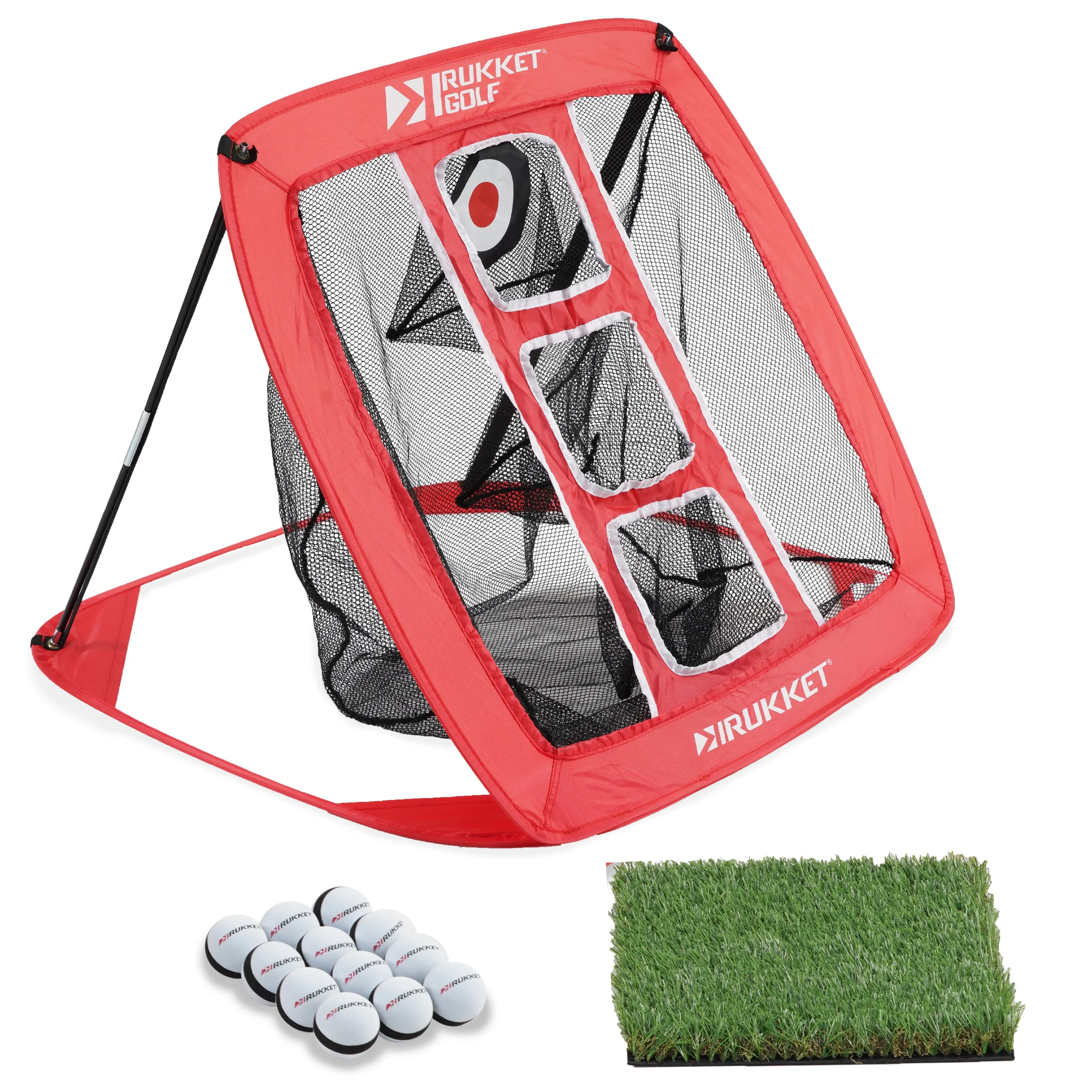 Haack Chipping Net with Turf Mat & 12 Practice Balls