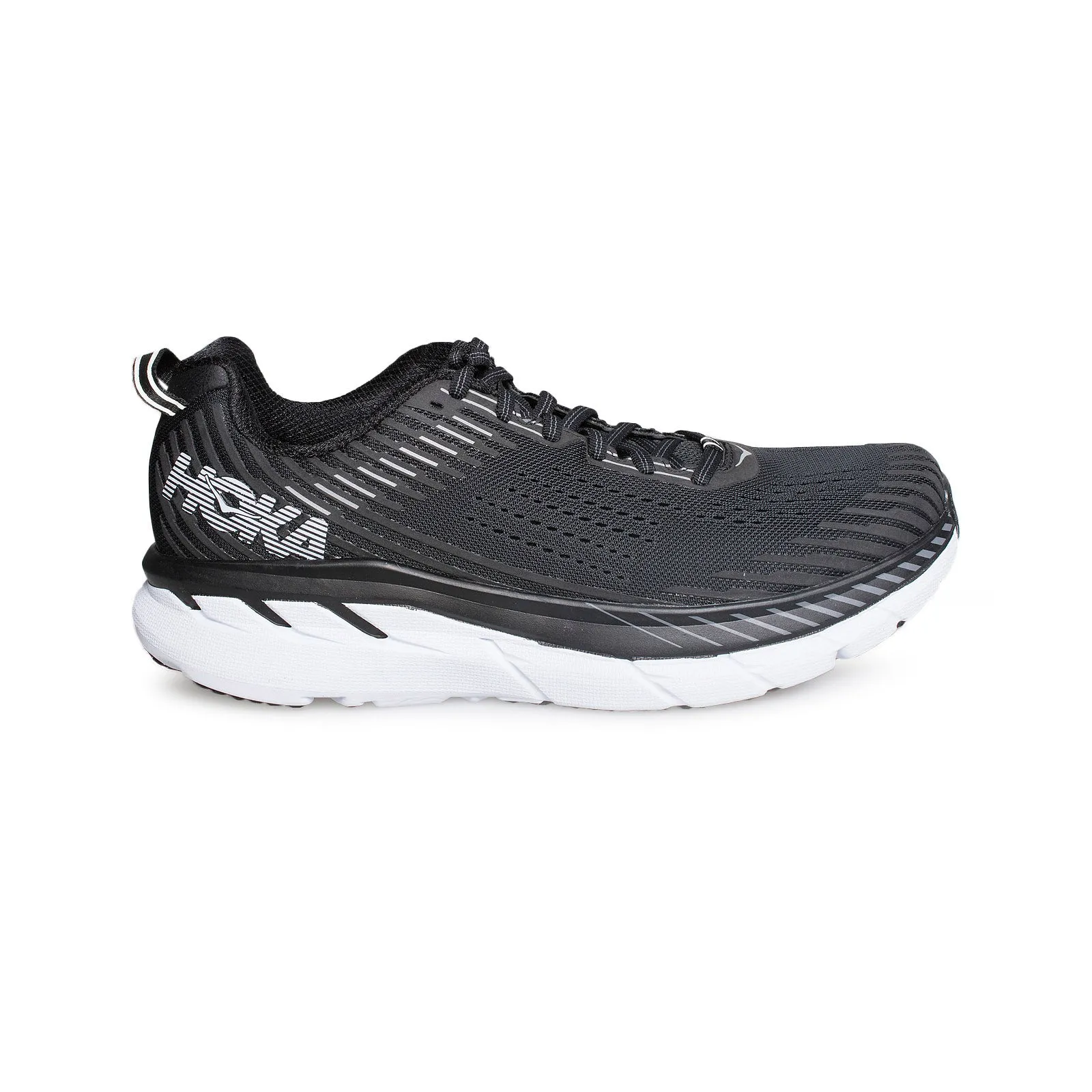 HOKA Clifton 5 Black / White Shoes - Women's