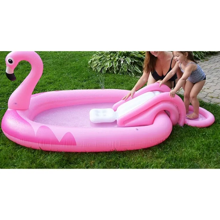 Home Large Cartoon Animal Drama Pool Water Spray Inflatable Swimming Pool Slide Pool( Slide Spray Water)